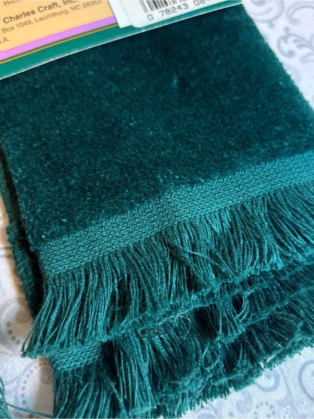Charles Craft Dark Green Cross Stitch Towels - Set of 3
